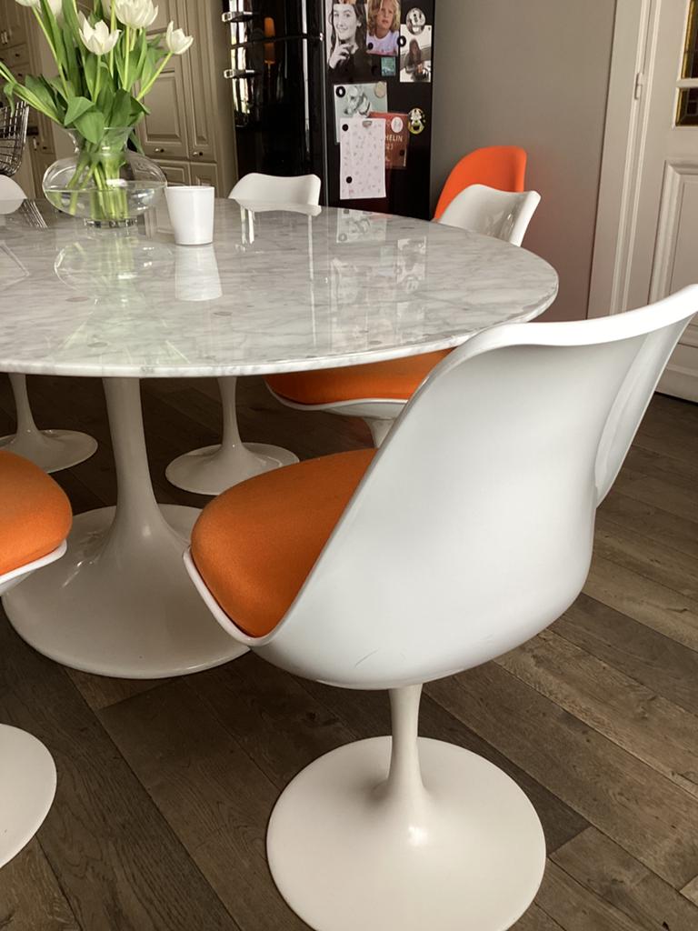 Stoelen , model tulip . 6 stuks ., Huis en Inrichting, Stoelen, Ophalen, Gebruikt, Wit, Vijf, Zes of meer stoelen