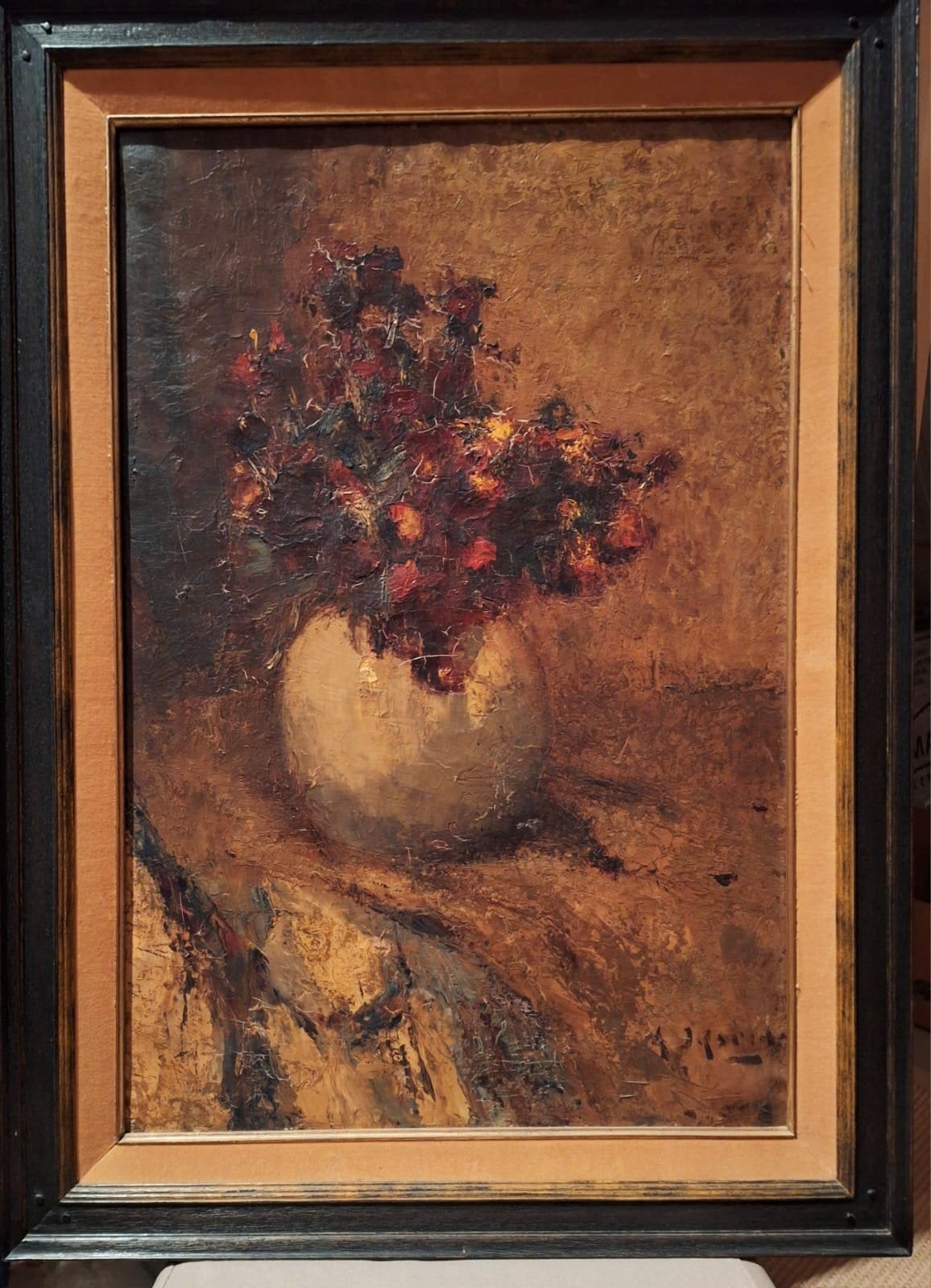Schilderij met bloemen, Antiek en Kunst, Doek, Klassiek, Ophalen, Bloemen