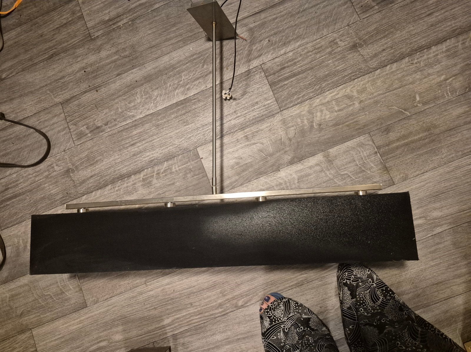 zwarte hanglamp met 4 lampen, Ophalen, Gebruikt, Metaal, Modern