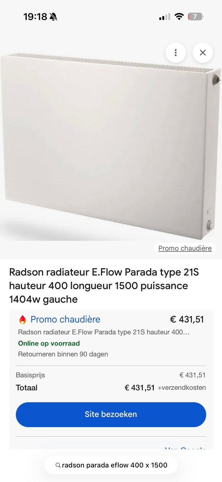 Nieuw in verpakking Radson E flow Parada, Doe-het-zelf en Bouw, Ophalen, Nieuw
