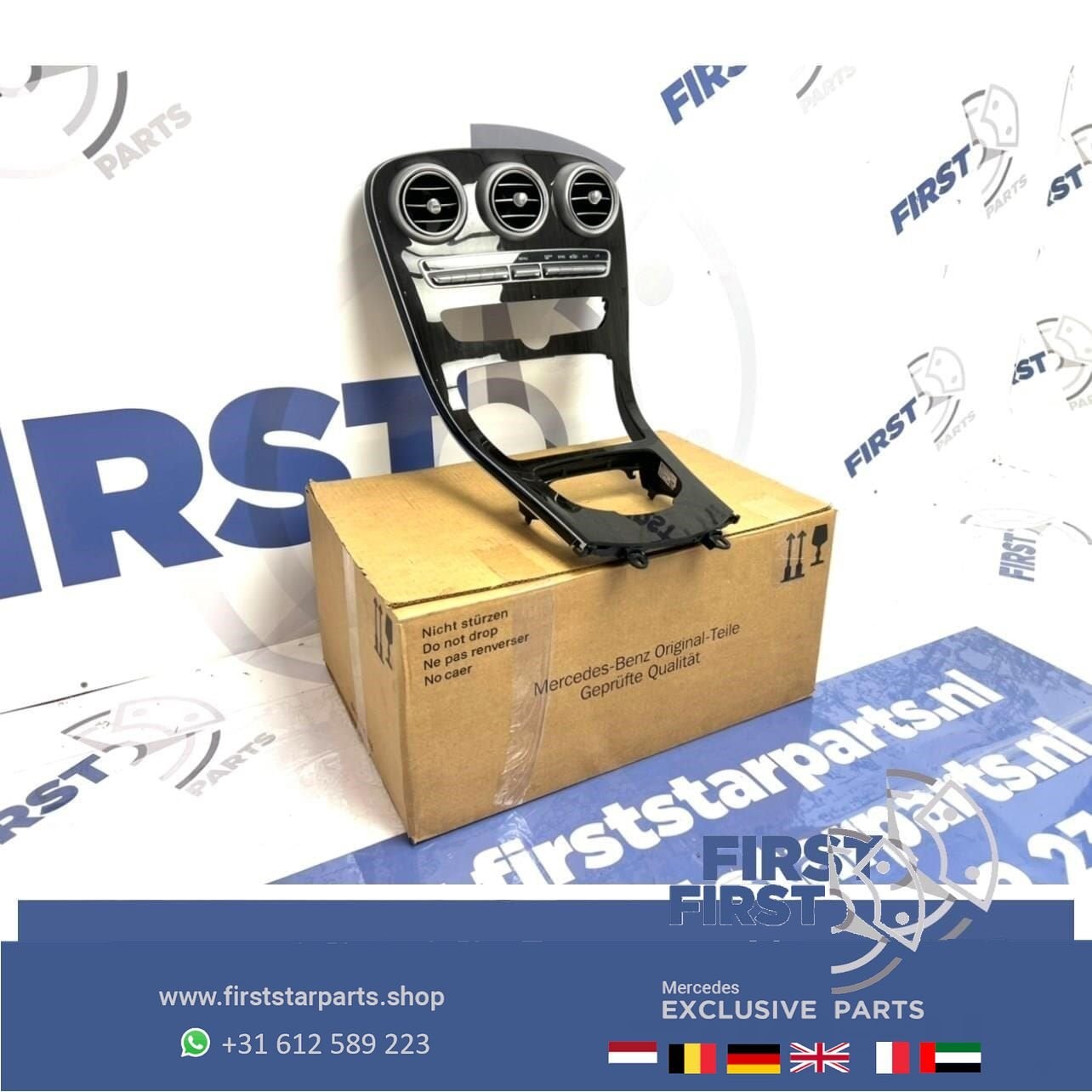 W205 C205 HOOGGLANS HOUT MIDDENCONSOLE origineel MB C KLASSE, Utilisé, -, -, Enlèvement ou Envoi