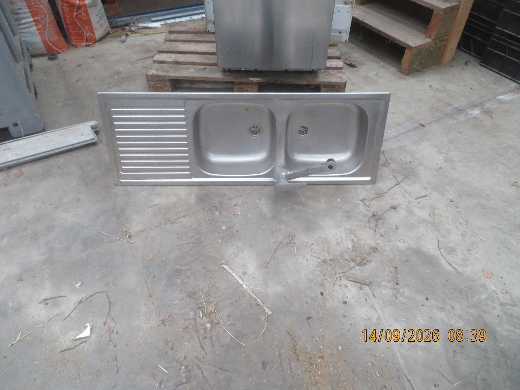 dubbele inox spoelbak met mengkraan, Ophalen, Gebruikt