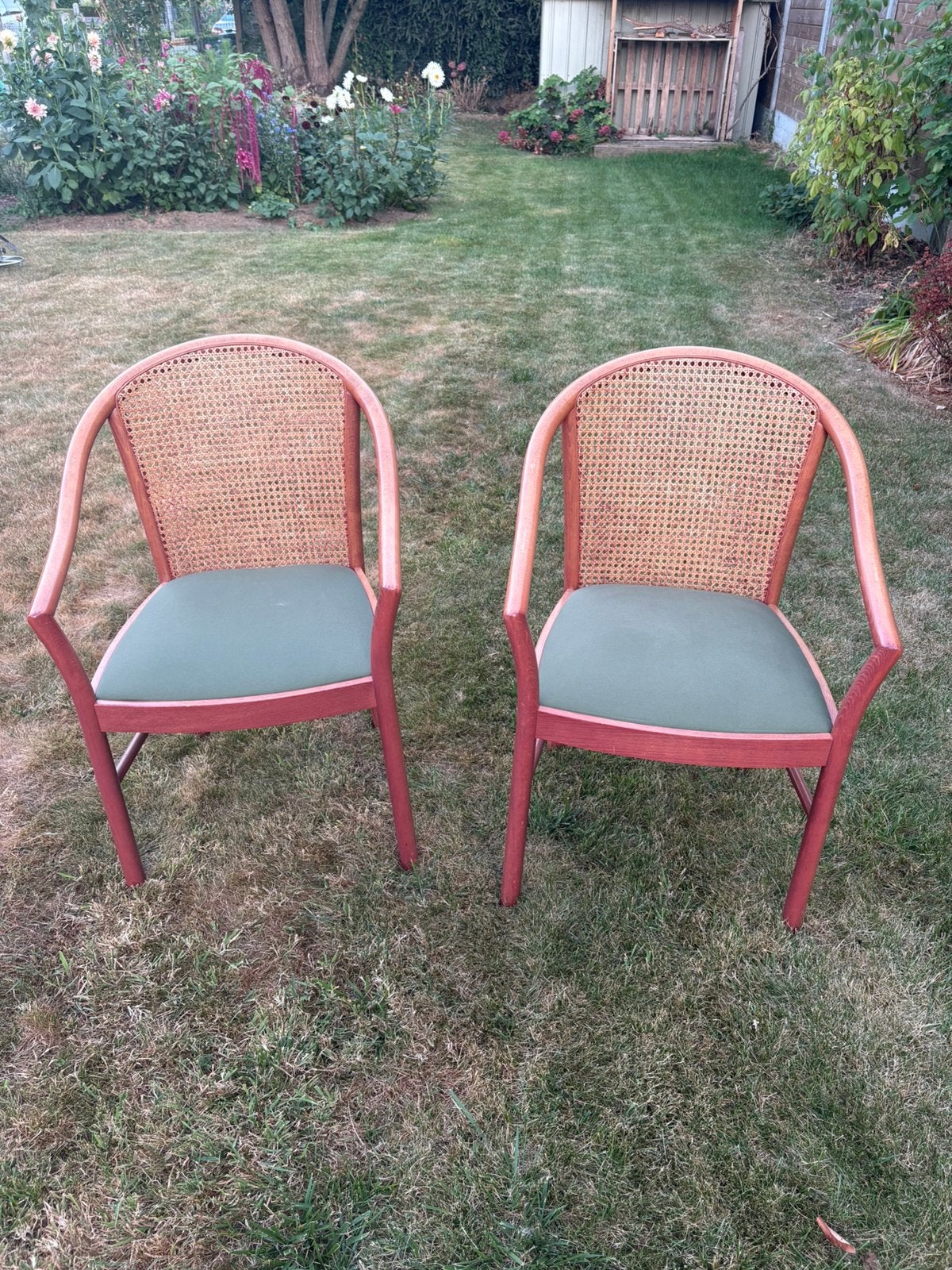 2 rotan stoelen, Huis en Inrichting, Ophalen, Gebruikt, Twee, Bruin