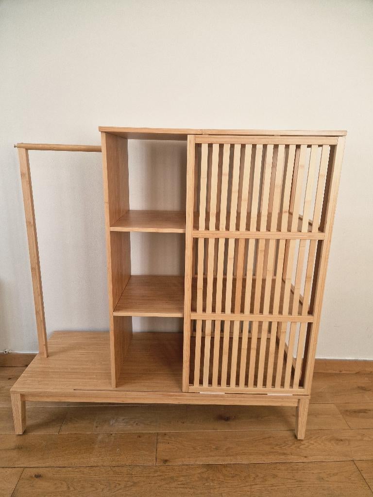 Ikea Nordkisa kast bamboe, Huis en Inrichting, Kasten | Kleerkasten, Ophalen, Met deur(en), 100 tot 150 cm, Scandinavisch