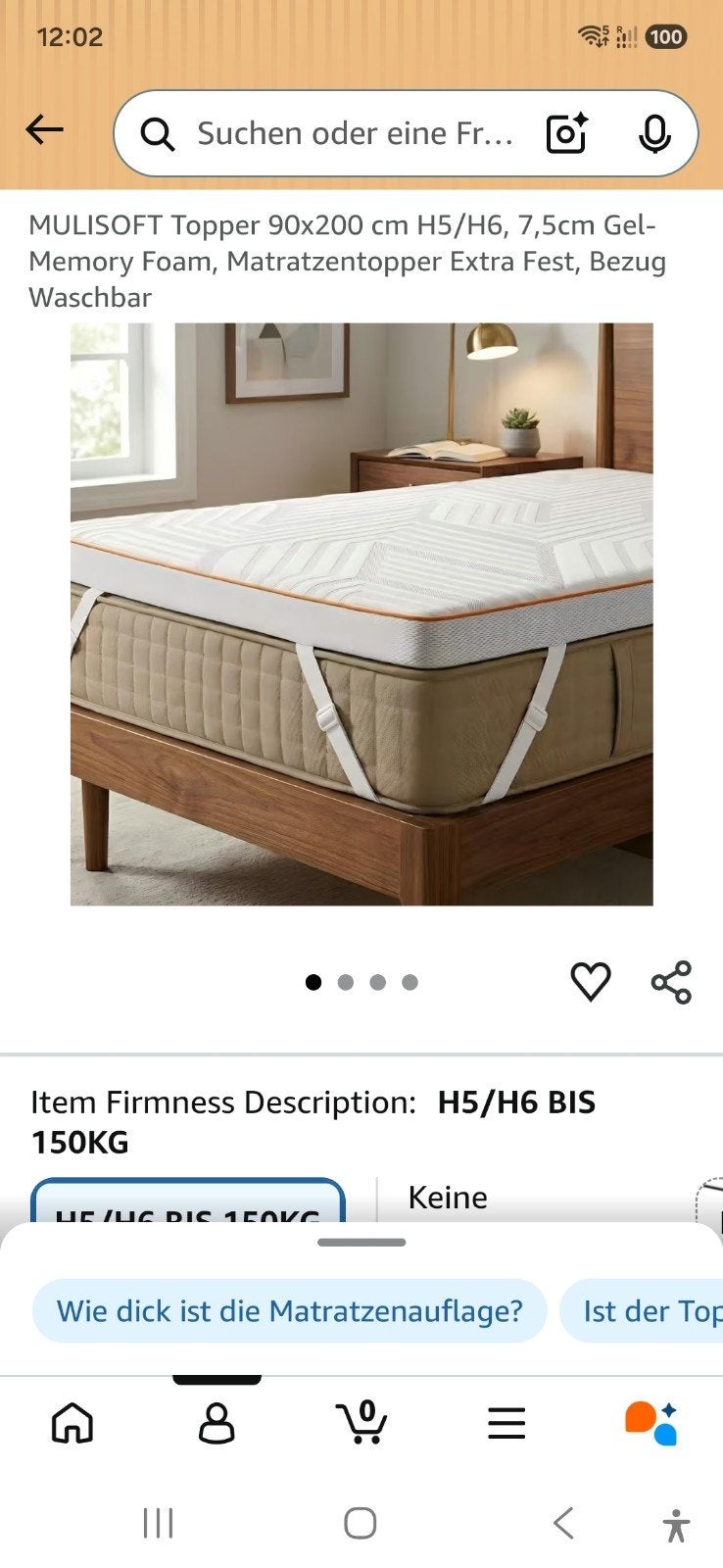 Topper 90x200cm, Huis en Inrichting, Slaapkamer | Matrassen en Bedbodems, 90 cm, Eenpersoons, Nieuw, Ophalen of Verzenden