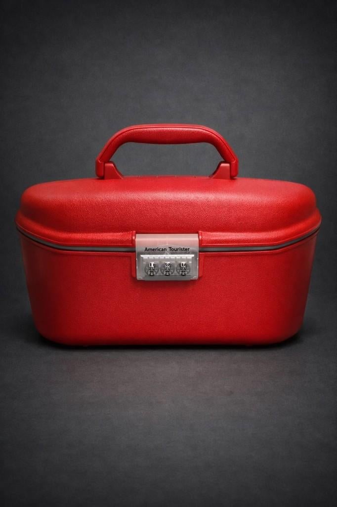 Beauty-case vintage rigide American Tourister, Bijoux, Sacs & Beauté, Boîtes de maquillage & Beauty case, Rouge, Avec serrure