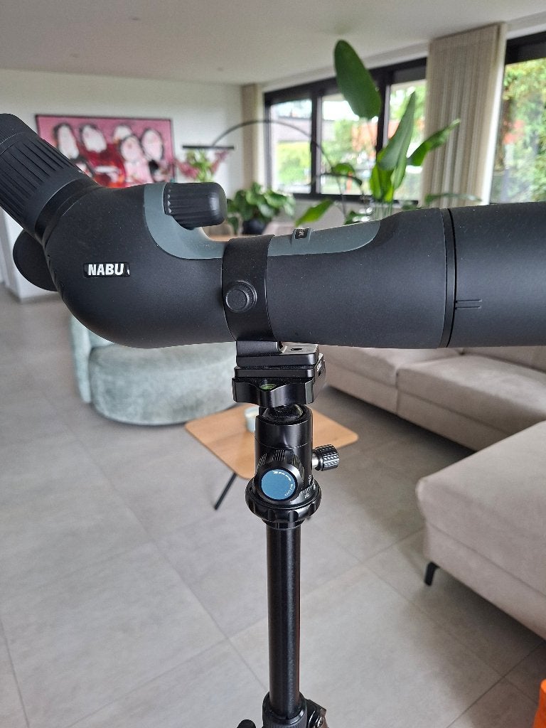 Spottingscope met tripod, Audio, Tv en Foto, Fotografie | Statieven en Balhoofden, Ophalen, Driepoot, Zo goed als nieuw, 150 tot 175 cm