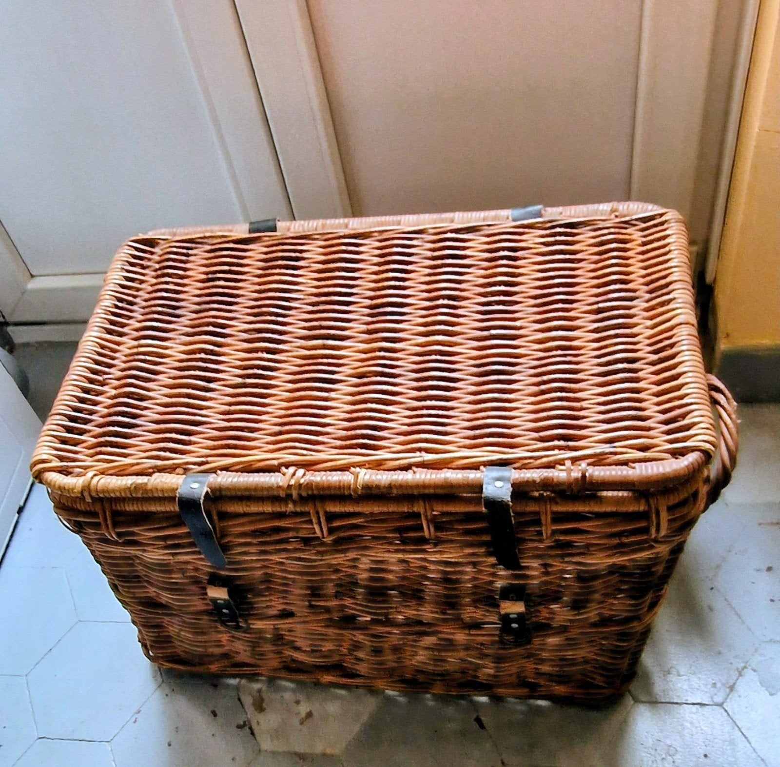 coffre de rangement en osier, Enlèvement, Utilisé, Rectangulaire, Osier