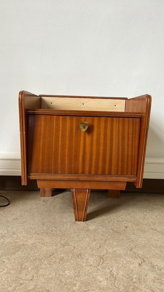 Vintage houten nachtkastjes – stijlvol & praktisch (2 stuks), Ophalen, Gebruikt, 45 tot 65 cm, Minder dan 55 cm