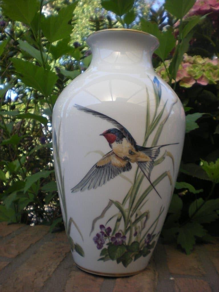 vaas - the meadowland bird vase - porselein, Maison & Meubles, Accessoires pour la Maison | Vases, Enlèvement