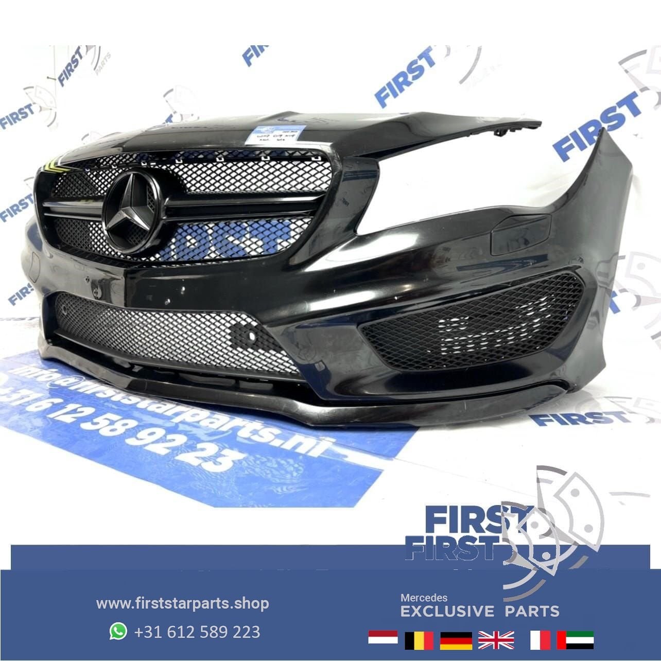 W117 CLA45 45 AMG VOORBUMPER ZWART COMPLEET + AMG GRIL ORIGI, Autos : Pièces & Accessoires, Utilisé, -, Avant, -