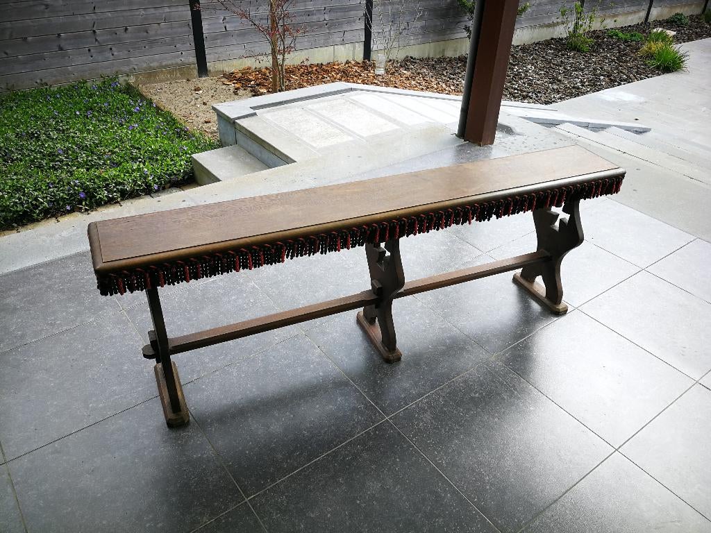 eiken zitbank, Ophalen, Gebruikt, Hout