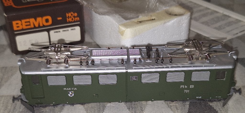 BEMO HO 1254/1 Gelede elektrolocomotief "Raetia" 701 RhB, Overige merken, Ophalen of Verzenden, Zo goed als nieuw, Gelijkstroom