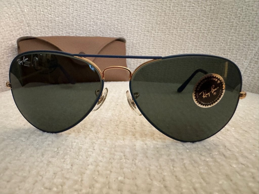 NIEUWE Vintage Ray-Ban Aviator 58mm Flying Colors Blue A51, Zonnebril, Blauw, Nieuw, Ophalen of Verzenden