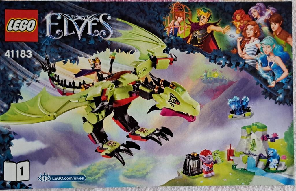 Lego Elves - 41183 - le dragon maléfique du roi des gobelins, Ophalen of Verzenden, Compleet, Lego