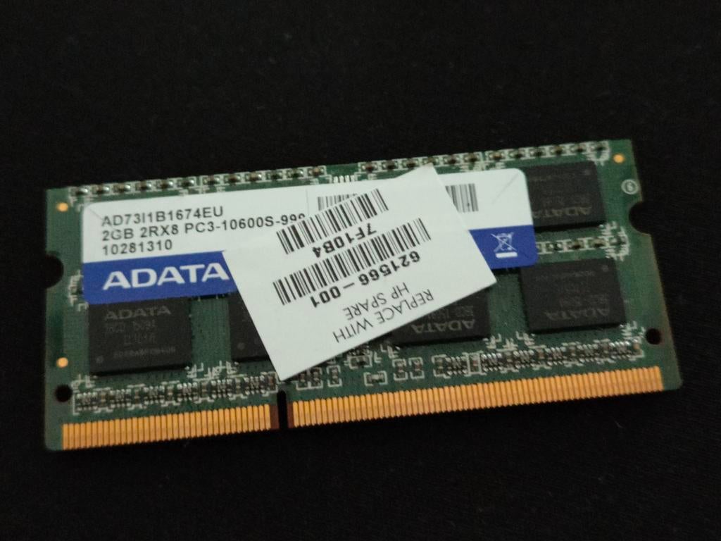 ADATA 2GB DDR3 SO-DIMM – PC3-10600S – Laptops-Kleine system, Informatique & Logiciels, Mémoire RAM, DDR3, Enlèvement ou Envoi
