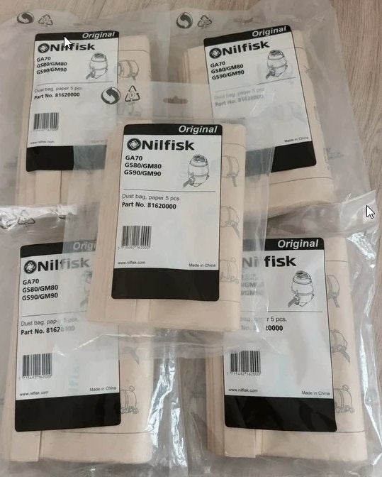 Lot de 5 paquets Aspirateur Nilfisk originaux – Neufs, Enlèvement ou Envoi, Neuf, Autres types, Autres marques
