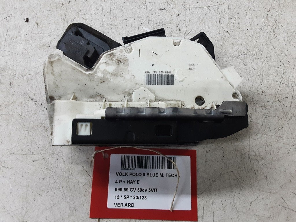SERRURE DE PORTE ARRIÈRE DROITE Polo V (6R) (6R4839016A), Volkswagen, Mevr. I. Hauben, Utilisé, Arrière
