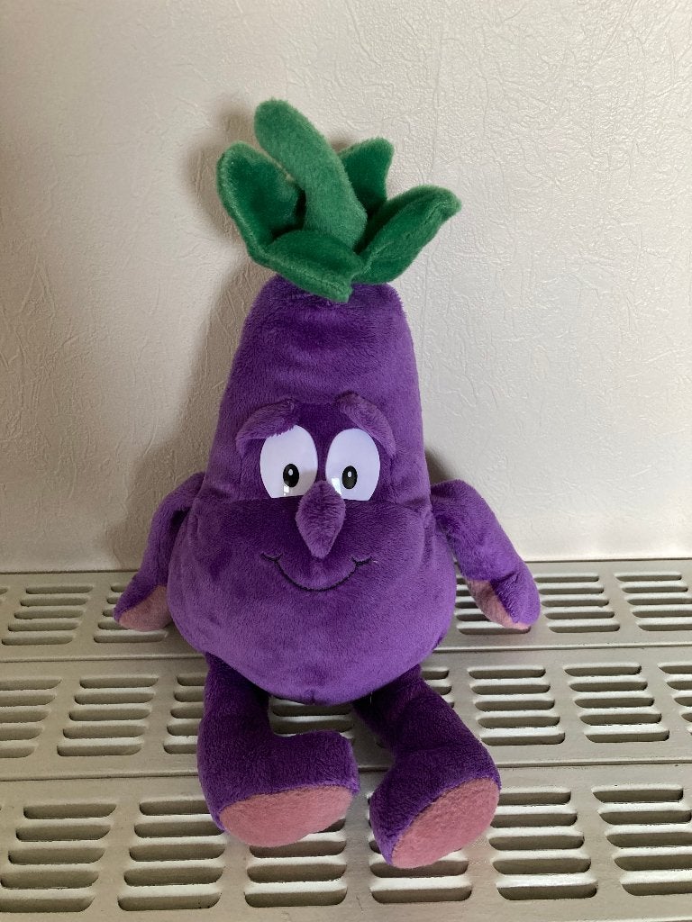 Knuffel Aubergine, L=33 cm (nieuw)  komt uit rookvrij huis, Paars, Overige typen, Nieuw, Ophalen of Verzenden