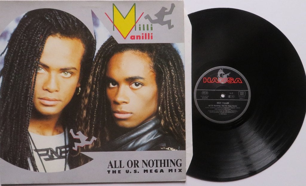 Milli Vanilli - Tout ou rien Américain megamix. Maxi, Housse de protection extérieure, Enlèvement ou Envoi, Utilisé, 12 pouces