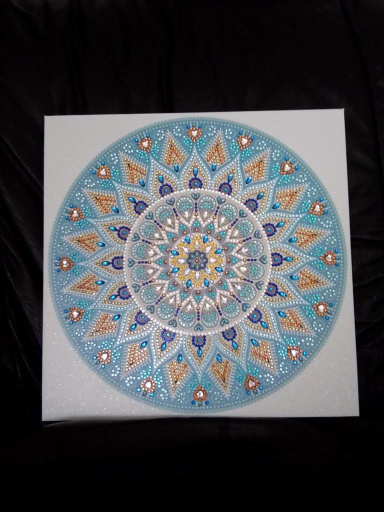 Toile mandala sur chassis, Antiek en Kunst, Ophalen of Verzenden