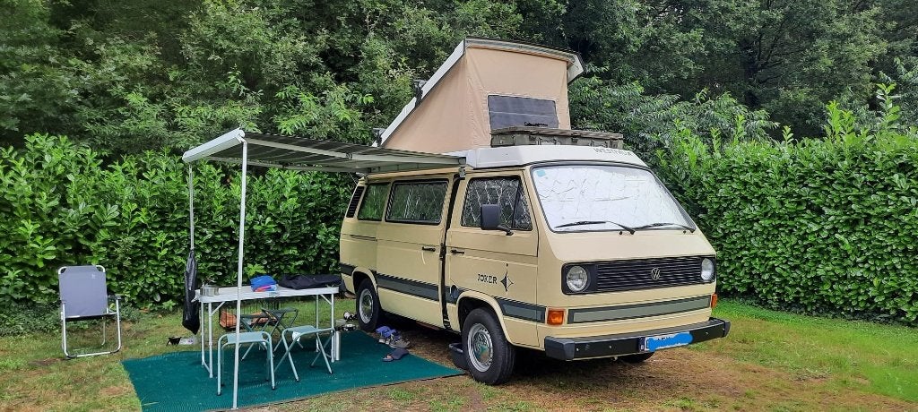 T3  Westfalia luchtgekoeld 1983, Caravans en Kamperen, Mobilhomes, Buscamper of Camperbus, Handgeschakeld, Particulier, Luifel