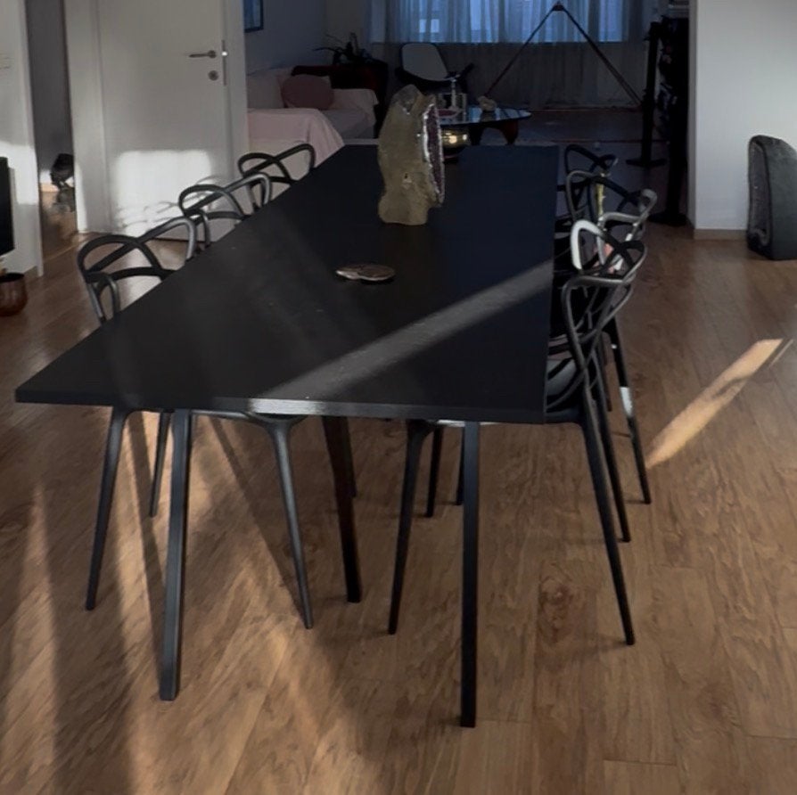HAY eettafel + 6 stoelen Philippe Starck, Huis en Inrichting, Ophalen, Gebruikt, 200 cm of meer, 50 tot 100 cm