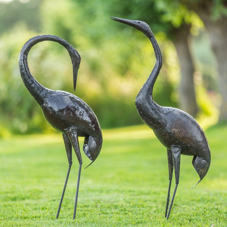 Beelden - Paradijskraanvogels - Mooievogels, Tuin en Terras, Ophalen of Verzenden, Nieuw, Metaal, Dierenbeeld
