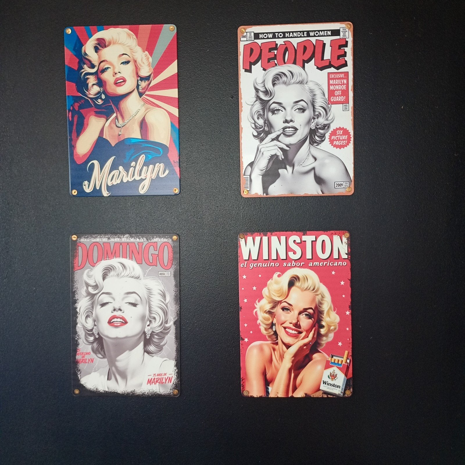 wandborden in blik Marylin Monrou 20x30, 5€/stuk, Maison & Meubles, Accessoires pour la Maison | Peintures, Dessins & Photos, Enlèvement