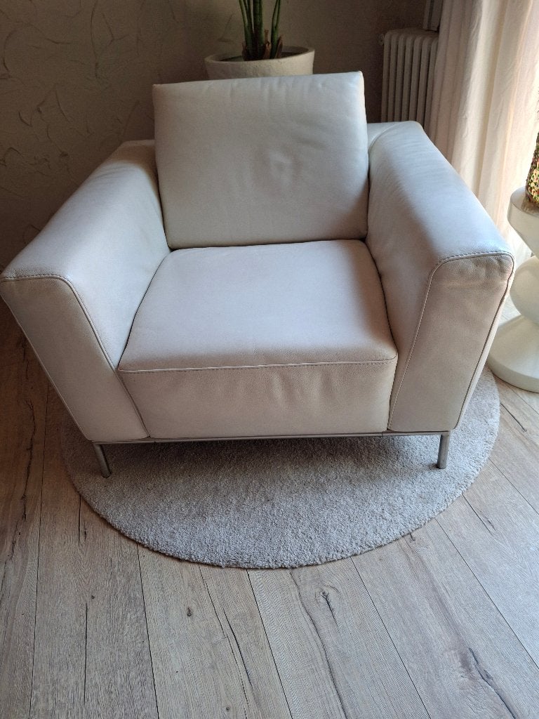 Lederen zetel Natuzzi, Huis en Inrichting, Ophalen, Gebruikt, Eenpersoons, Rechte bank