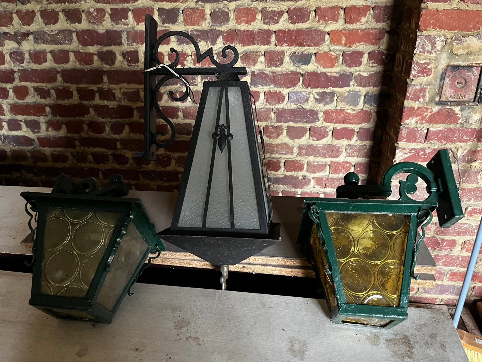 Vintage wandlantaarns, Tuin en Terras, Ophalen, Gebruikt