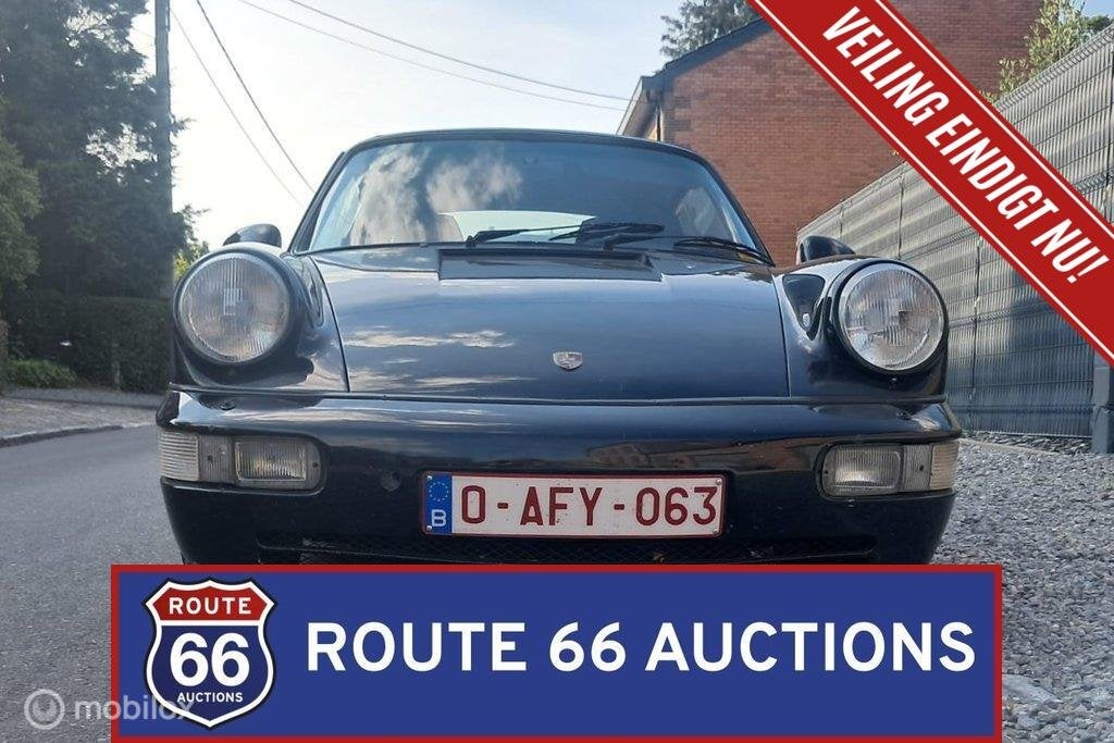 Porsche 911 Carrera Cabriolet | 1986 | Route 66 Auctions, Auto's, Zwart, Bedrijf, Overige carrosserie, Porsche