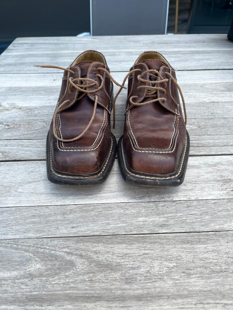 Chaussures en cuir Calzoleria Harris Firenze taille 40.5, Enlèvement ou Envoi, Brun, Flâneurs, Porté