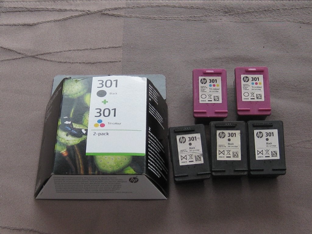 5 cartouches d'encre vides HP301, Enlèvement ou Envoi, Utilisé, Cartridge, Hp