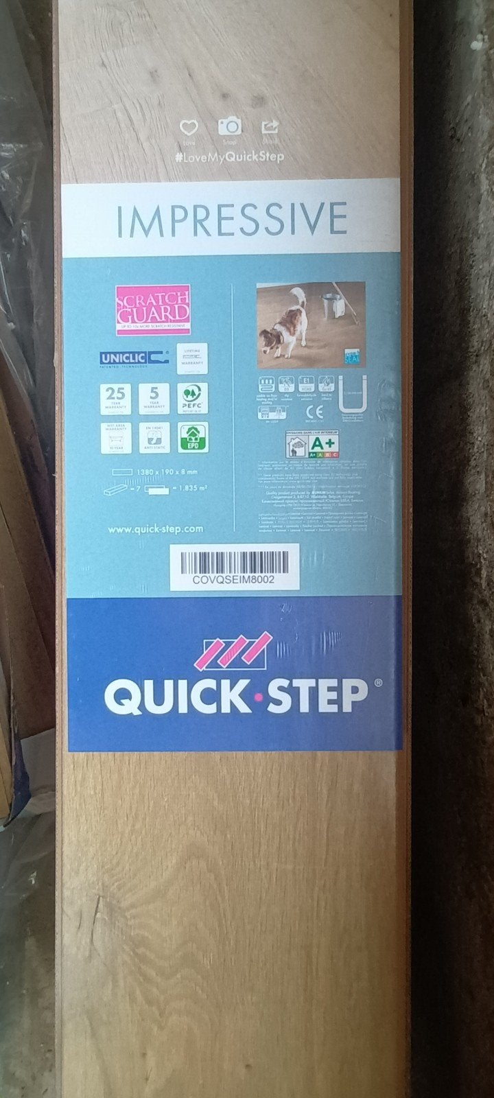Parquet Quickstep impressive 11 m² + sous-couche, Enlèvement, Parquet