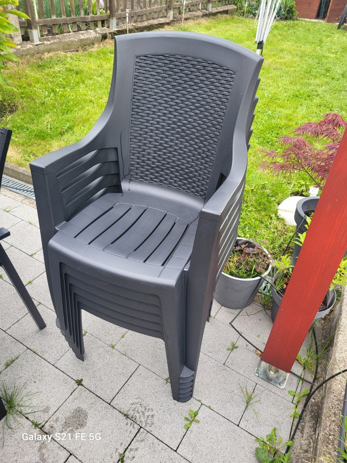 Six Chaises de jardins gardenpro, Jardin & Terrasse, Chaises de jardin, Enlèvement, Comme neuf, Plastique, Empilable