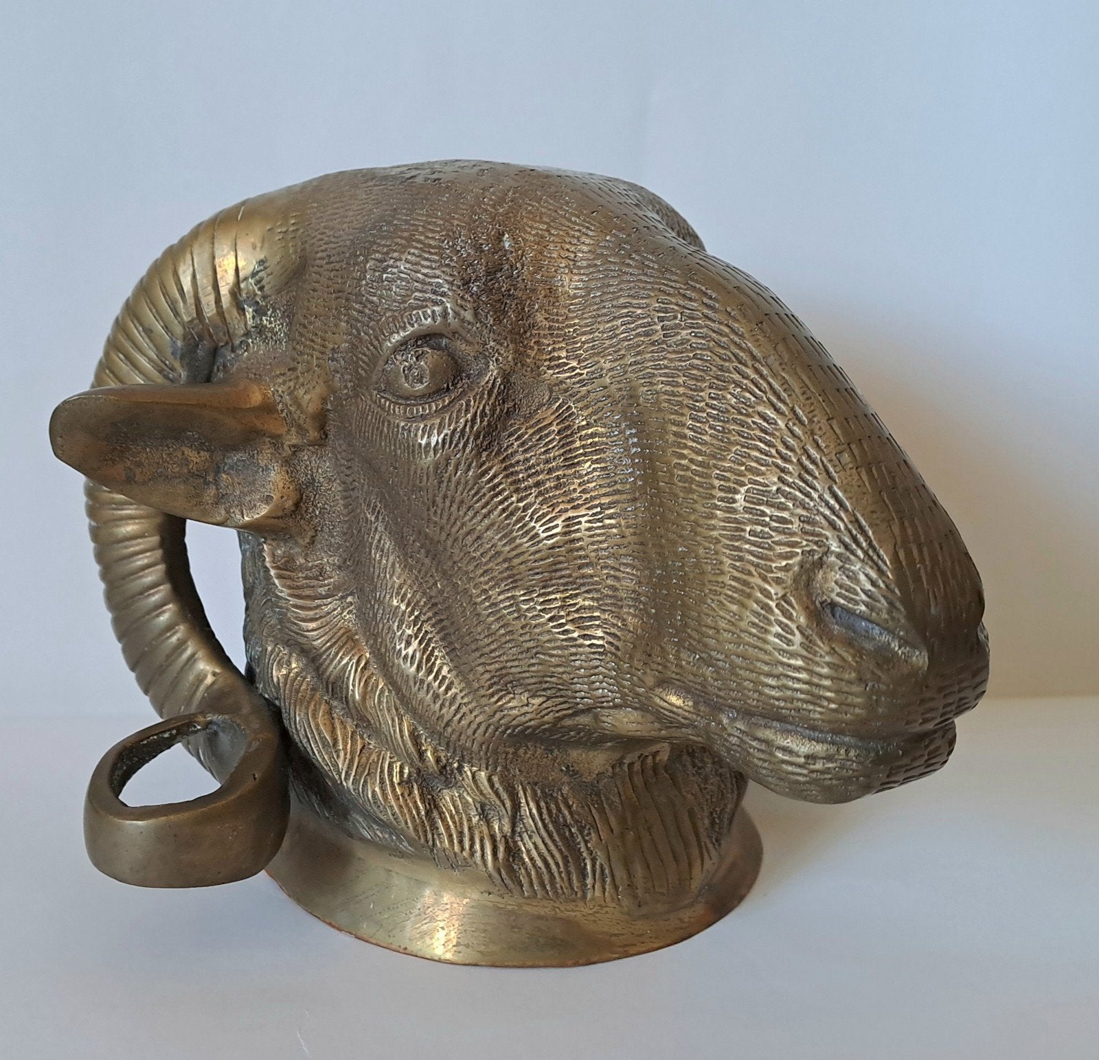 Sculpture - Tête de bélier en bronze, Antiquités & Art, Enlèvement ou Envoi, Bronze