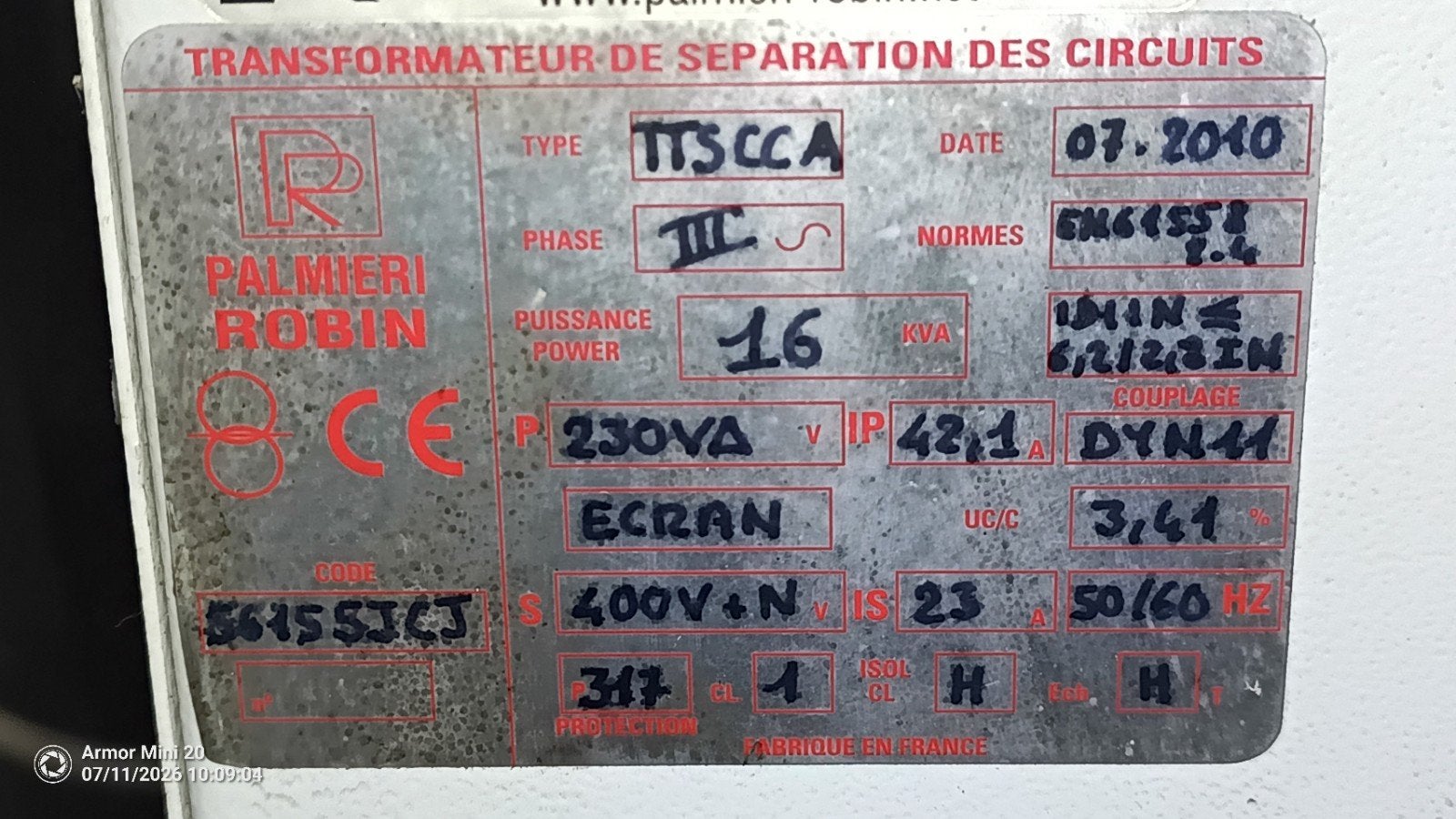 Transformateur 230v-400v, Doe-het-zelf en Bouw, Elektriciteit en Kabels, Ophalen of Verzenden