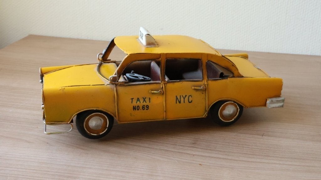 Decoratieve metalen taxi auto, Ophalen of Verzenden, Gebruikt, Metaal