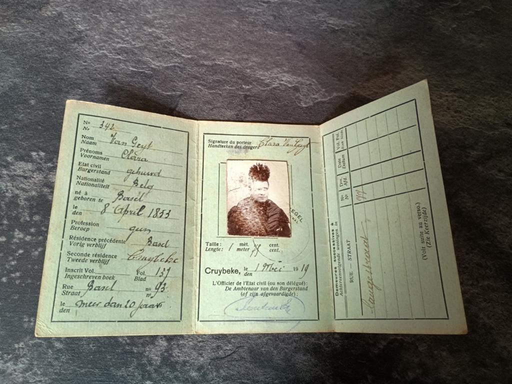Antiek identiteitskaart van 1914 ., Verzamelen, Ophalen of Verzenden