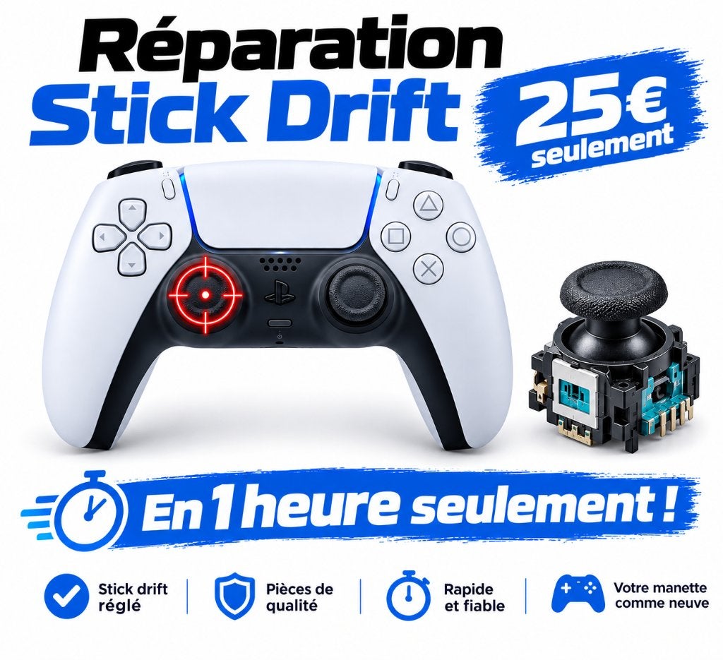 Réparation Manette PS5 : Stick Drift, Enlèvement, Comme neuf