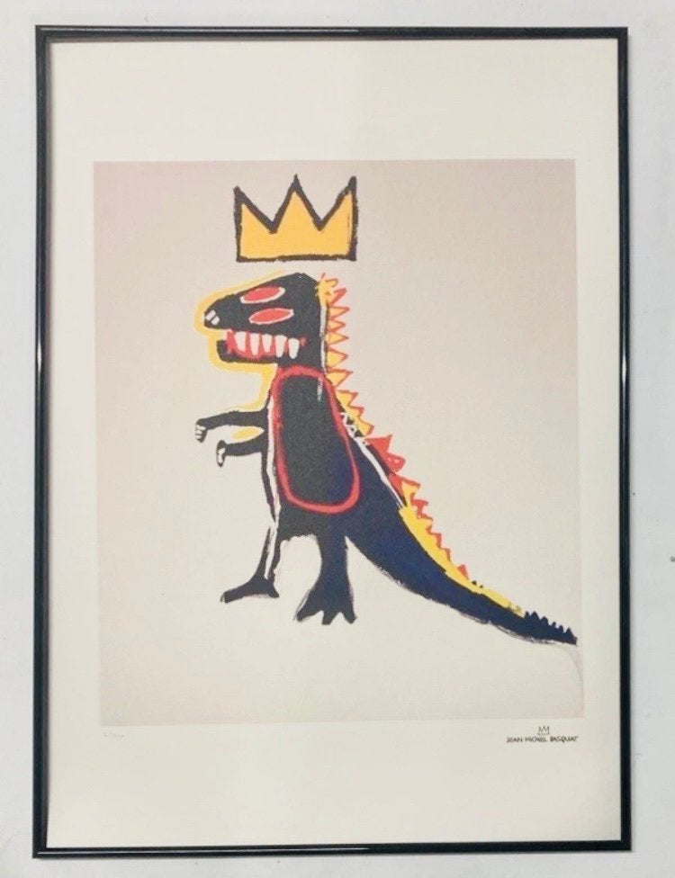 Jean Michel Basquiat : lithographie vendue encadrée, Antiquités & Art, Art | Lithographies & Sérigraphies, Enlèvement ou Envoi