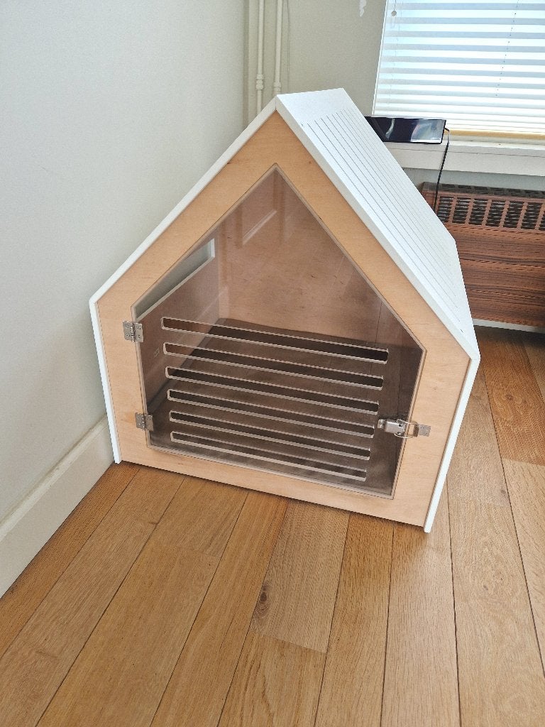 Houten hondenbench, Dieren en Toebehoren, Hondenbenches, Ophalen, Gebruikt