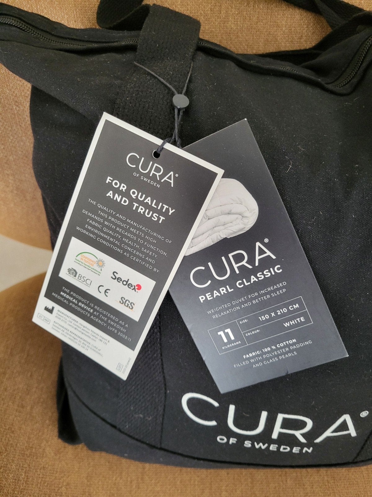 Couverture/couette lestée CURA (11 kg), Maison & Meubles, Enlèvement ou Envoi, Coton