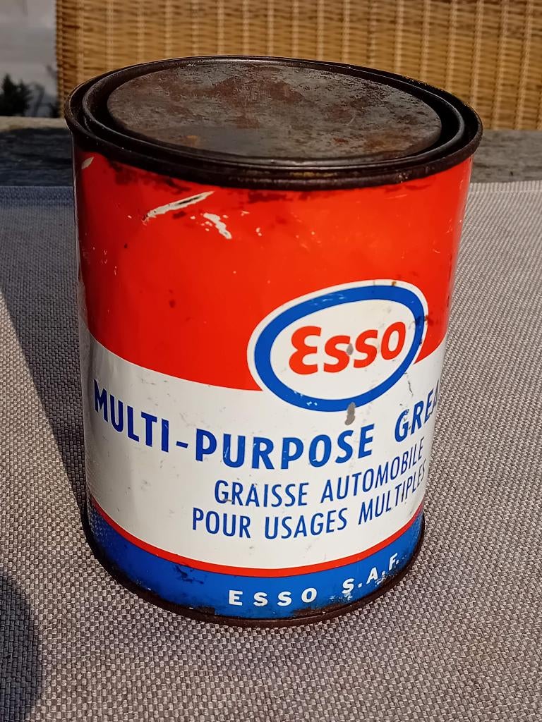 Vintage blik vet ESSO, Verzamelen, Ophalen of Verzenden, Zo goed als nieuw