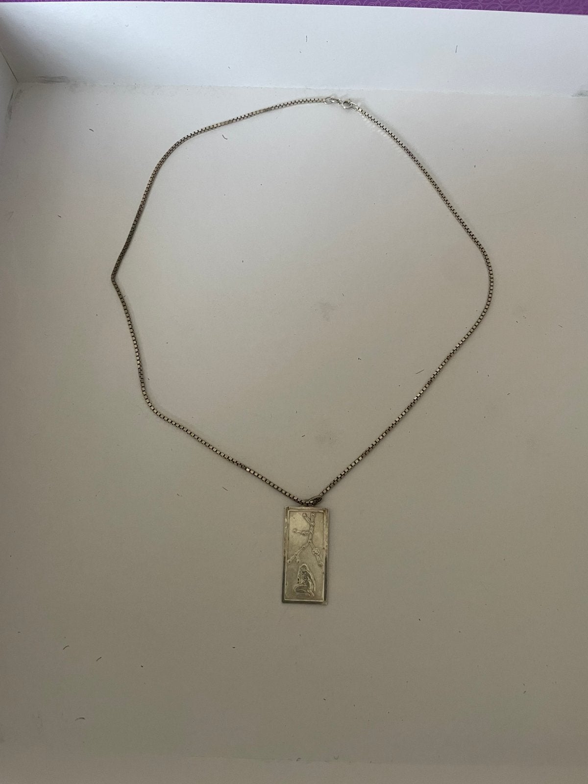 925 Zilveren Ketting met Maagd Hanger, Ophalen, Zo goed als nieuw