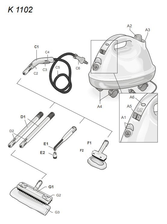 Karcher vaporapid 1102 stoomreiniger, Enlèvement ou Envoi, Utilisé, Nettoyeur à vapeur