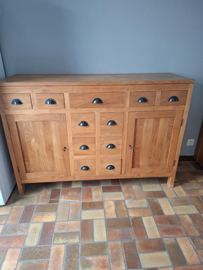 Teak dressoir, apotherskast, Huis en Inrichting, Ophalen, Gebruikt, Teakhout, Met lade(s)