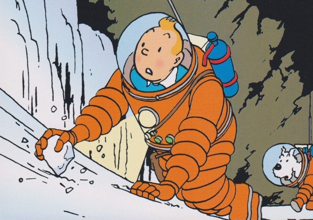 Carte postale : Hergé : Tintin - On a Marché sur la Lune, Enlèvement