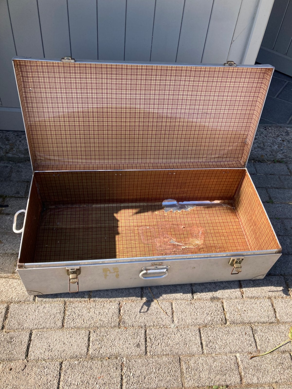 Ijzeren koffer, Huis en Inrichting, Woonaccessoires | Kisten, Ophalen, Gebruikt